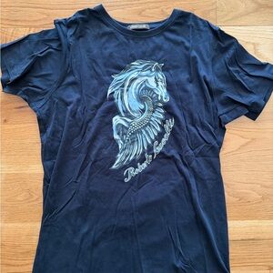 Roberto Cavalli Dark Blue Graphic Tee